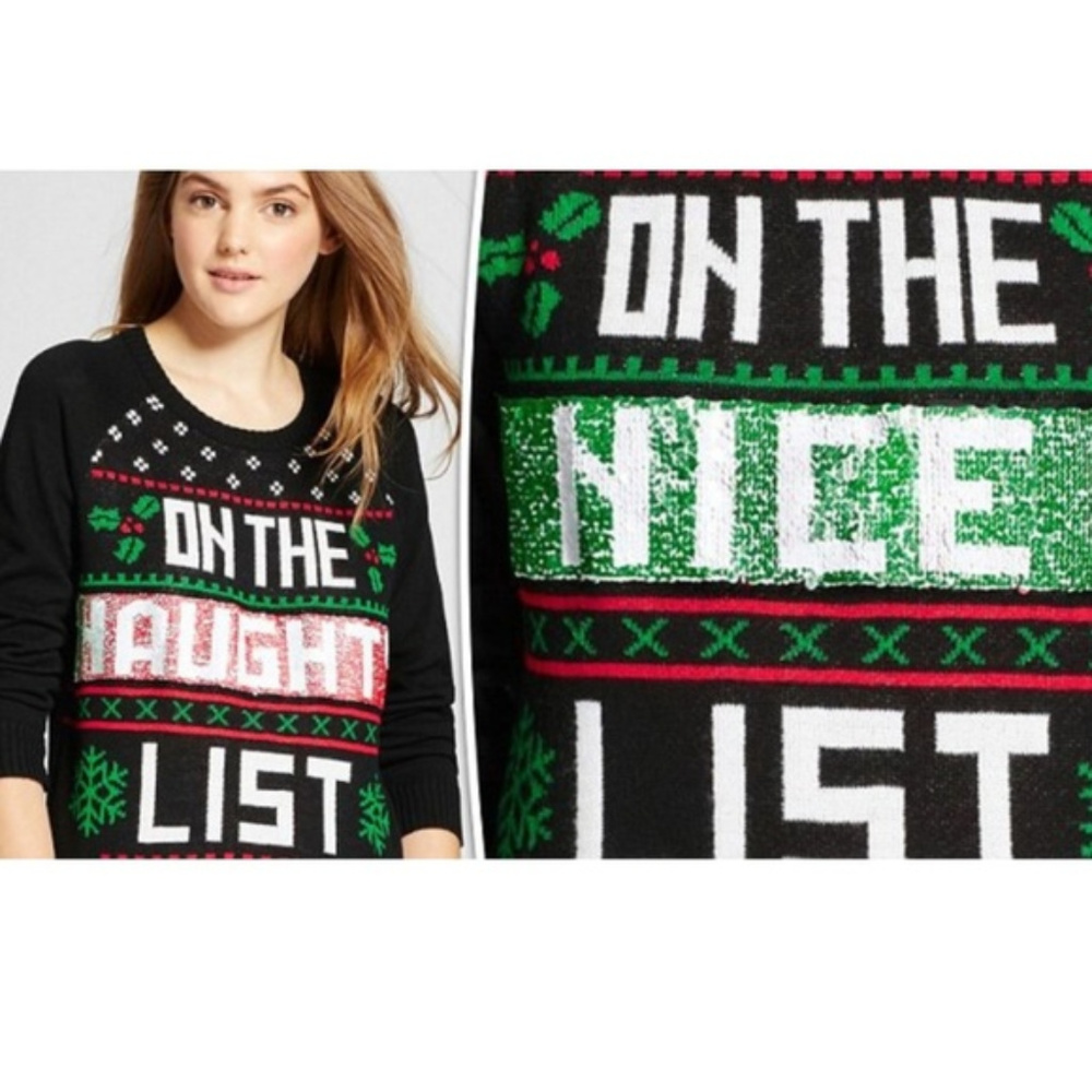 🎄HOLIDAY Naughty/Nice List Ugly Christmas Sweater